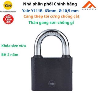 Ổ khoá bấm Yale Y111B/60/132/1 màu đen, size 60. Khóa chống cắt, chống trộm rất tốt cho cửa nhà
