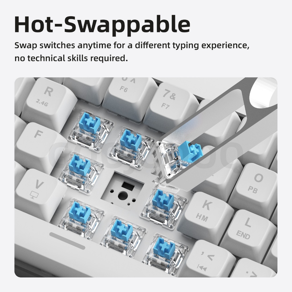 Bàn Phím Cơ Không Dây GOOJODOQ 68 Phím Hot-Swap RGB 3 Chế Độ Kết Nối Pin 144H Chính Hãng | BigBuy360 - bigbuy360.vn