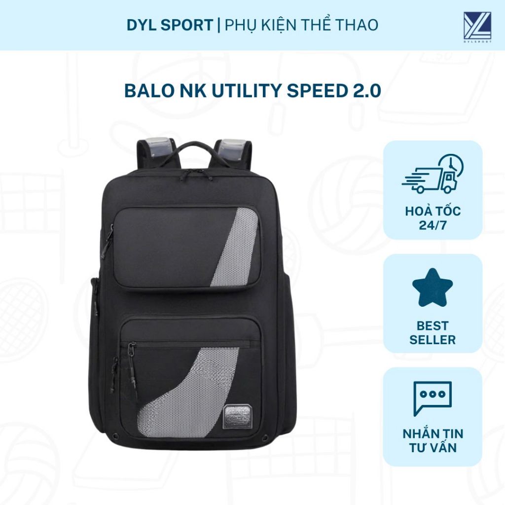 Balo NK Utility Speed 2.0 nhiều ngăn tiện lợi, chất liệu bền nhẹ, phù hợp đi học, đi làm, tập gym