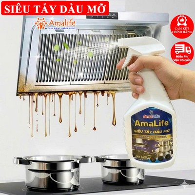 Siêu Tẩy Dầu Mỡ Nhà Bếp Amalife 500ml Tẩy Sạch Lưới Máy Hút Mùi, Mặt Bếp Gas, Bếp Từ, Đáy Xoong Chảo Không Cần Chà