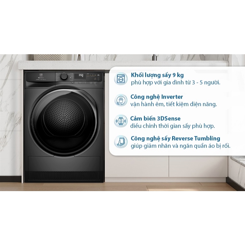 Máy sấy bơm nhiệt Electrolux UltimateCare 9 kg EDH903R7SC