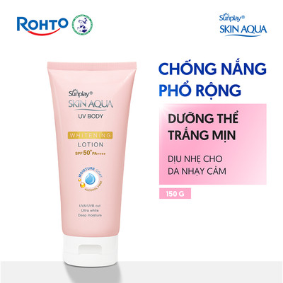 Kem chống nắng body dưỡng trắng Sunplay Skin Aqua UV Body Whitening Lotion 150g + TẶNG KÈM Minisize Nước tẩy trang