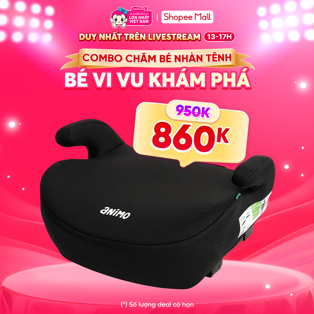 Ghế ngồi ô tô Animo Comfy Isofix (125-150cm, i-size, K11, Coal, booster)