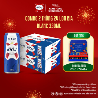 Combo 2 Thùng 24 lon Bia Pháp Kronenbourg 1664 Blanc (330ml/lon) - Độ cồn 5%