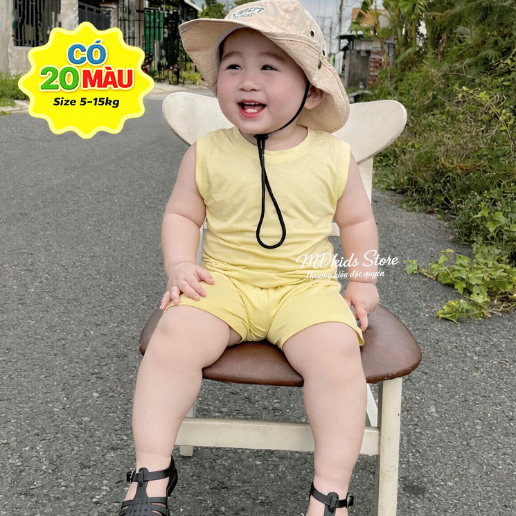 Bộ ba lỗ thun lạnh cho bé trai,bé gái từ 5kg-15kg.