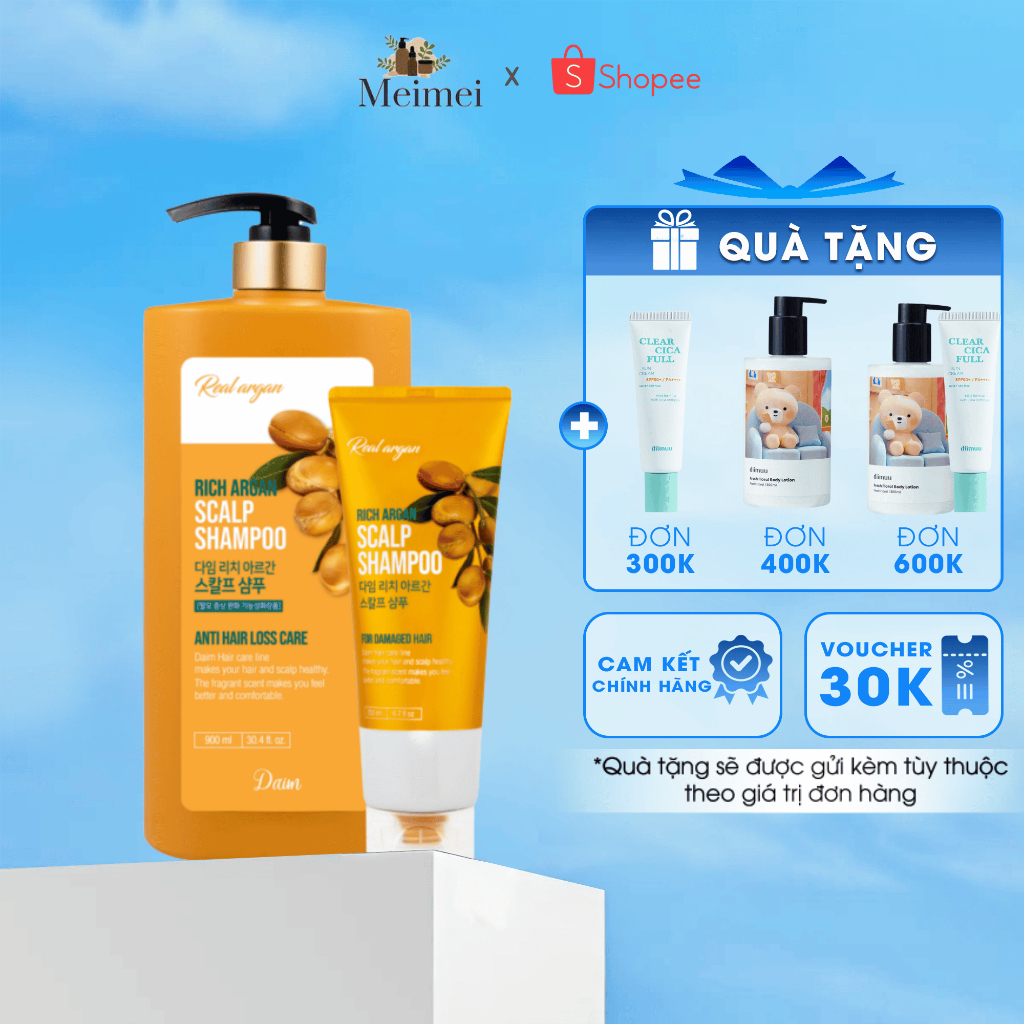 Dầu Gội Đầu Chứa Dầu Argan DAIM RICH ARGAN SCALP SHAMPOO