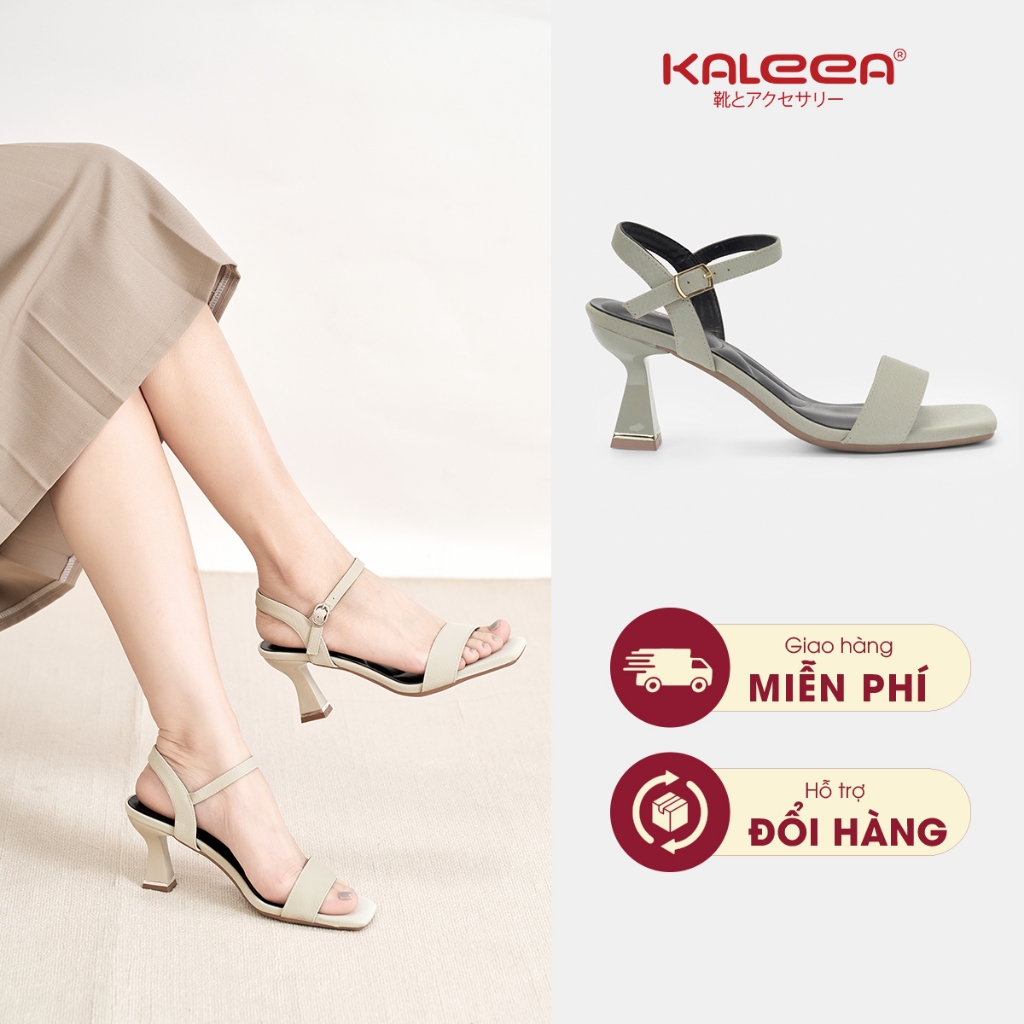 Kaleea - Giày Cao Gót Nữ Đế Cao 7cm Thiết Kế Quai Ngang Da Lì EUNN37