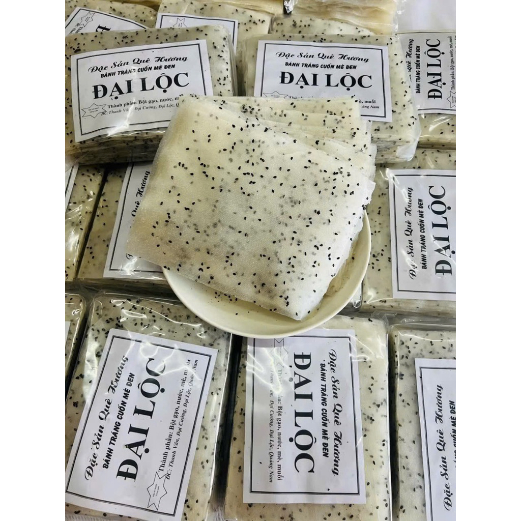 Bánh tráng nhúng mè đen mềm dẻo Đại Lộc gói 1000g