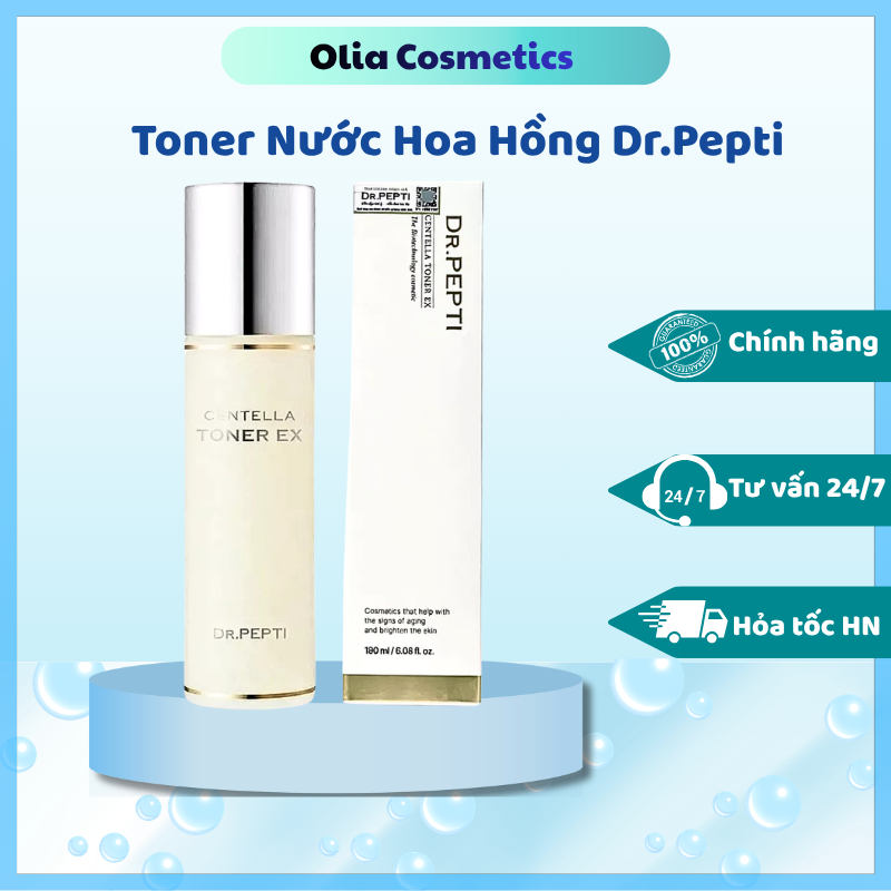 Nước Hoa Hồng Dr.Pepti Toner Dr.Pepti Centella Toner EX dưỡng ẩm da căng bóng 180ml - Olia Cosmetic