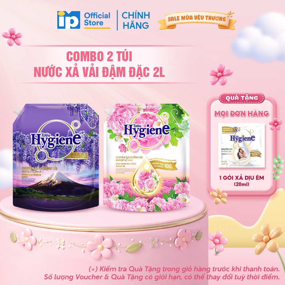 Combo 2 Nước Xả Vải Đậm Đặc Hygiene 2L/2.2L Nguồn Gốc Thiên Nhiên
