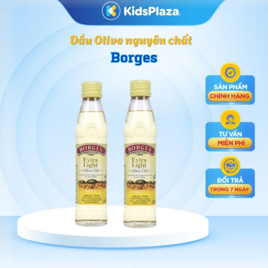 Dầu Olive nguyên chất Borges không mùi 250ml cho bé 4M+ - KidsPlaza