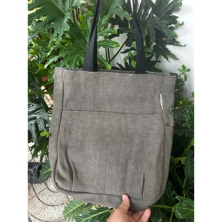 [VH18] Túi Xách Vải Bố Basic 2 Túi Ngoài