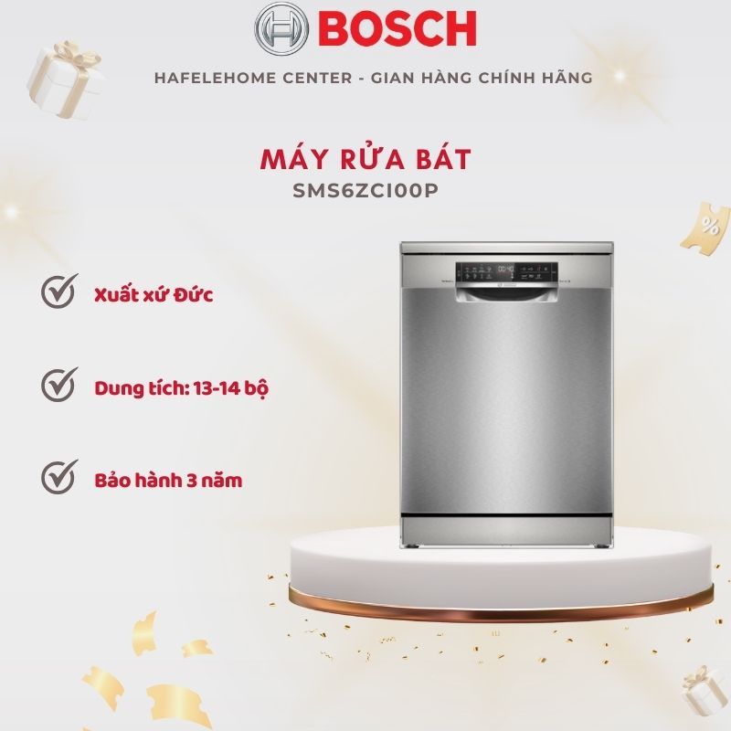 Máy Rửa Bát Độc Lập BOSCH SMS6ZCI00P SERIES 6 - Sấy Zeolith Khô Hoàn Toàn