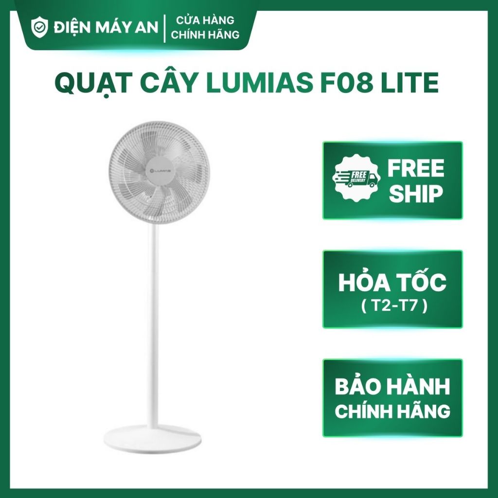 Quạt cây Lumias F08 lite - 40W, 4 cấp độ - Remote điều khiển từ xa
