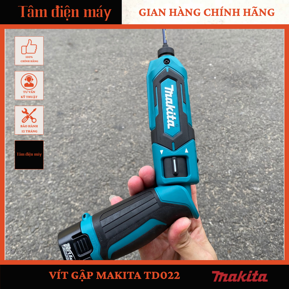 [CHÍNH HÃNG] Máy Vặn Vít Gập MAKITA TD022DSE (full bộ)
