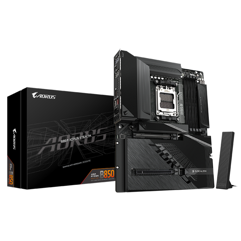 Mainboard GIGABYTE B850 AORUS STEALTH Black New chính hãng BH 36T