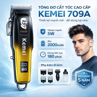 Tông Đơ Hớt Tóc Kemei 709A, Tông Đơ Cắt Tóc Công Suất Cao Lưỡi Sắc Bén, Tăng Đơ Cắt Tóc Gia Đình