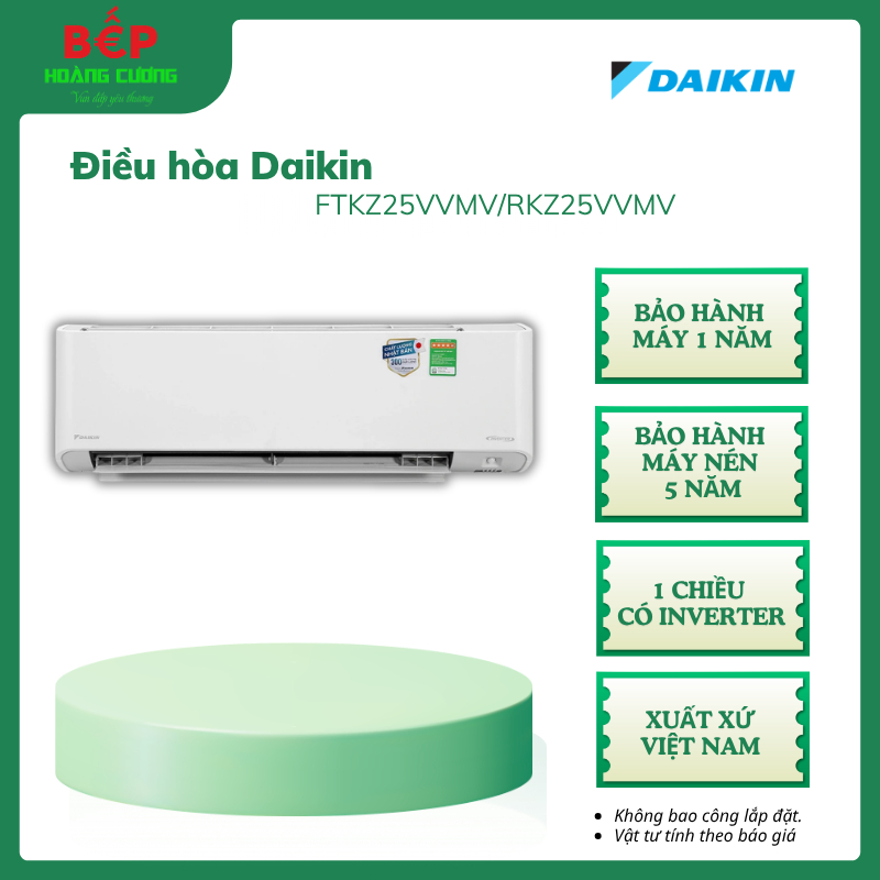 Máy Lạnh Daikin Inverter 1HP FTKZ25VVMV/RKZ25VVMV –  Mắt Thần Thông Minh – Tối Ưu Điện Năng