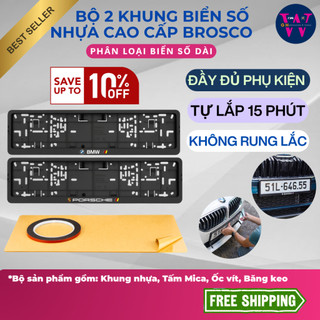 (DỄ DÀNG TỰ LẮP)COMBO 2 KHUNG BIỂN SỐ BROSCO LOẠI DÀI, DỄ DÀNG TỰ LẮP, ĐA DẠNG MODEL XE (Mẫu mới)