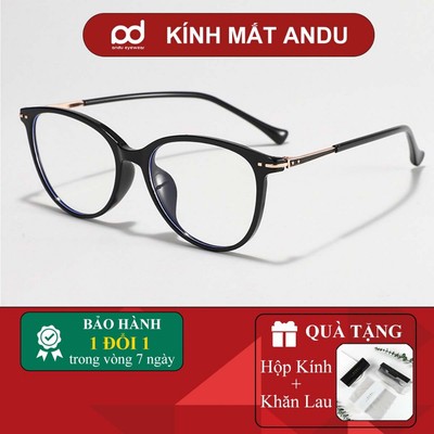 Gọng kính cận thời trang nữ ANDU dáng oval thanh lịch cứng cáp - 86161 [QUÀ]  Khăn Lau Kính