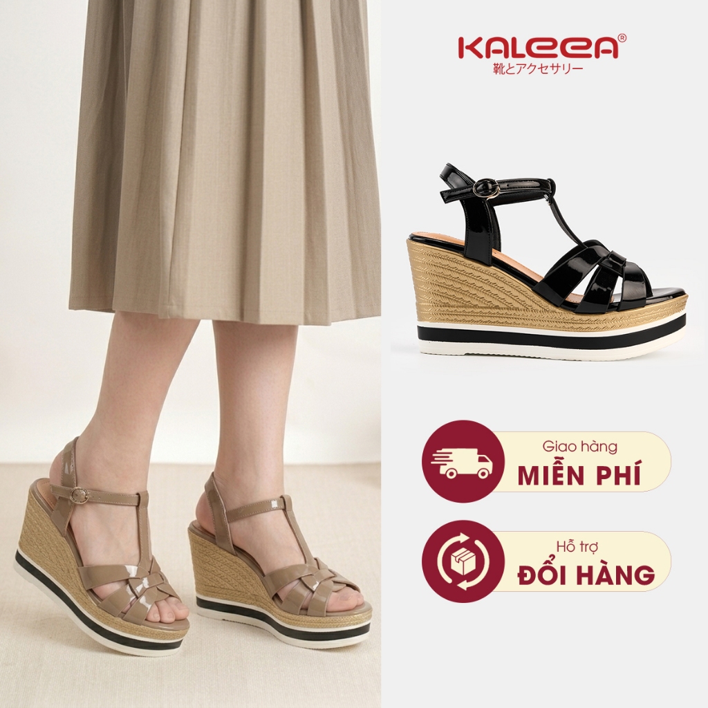 Kaleea - Giày Sandal Cao Gót Đế Xuồng Nữ Dáng Quai Nơ Thời Trang Êm Chân  SD06