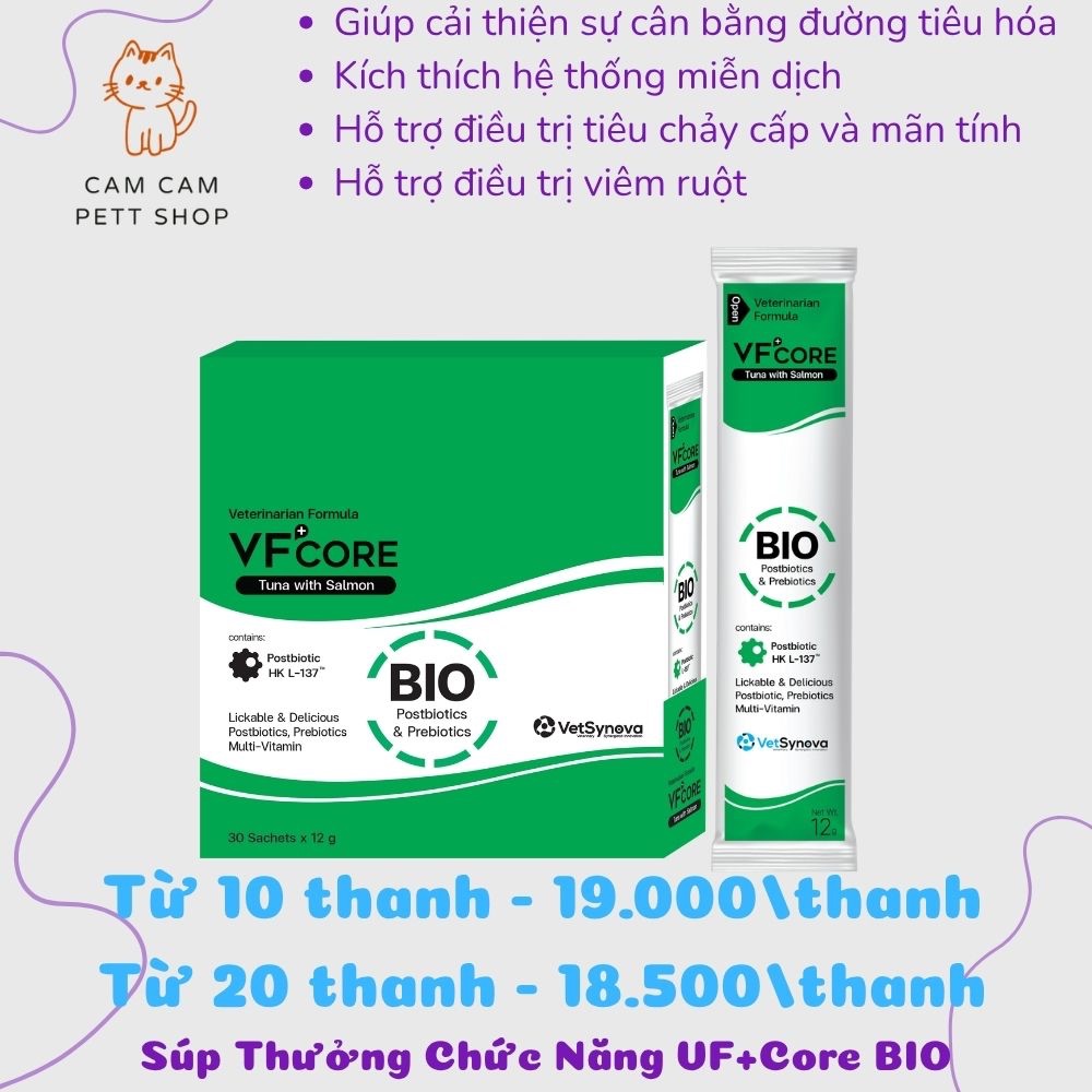 Súp thưởng VF + Core Bio Postbiotics & Prebiotics - Cân bằng sức khoẻ tiêu hoá - Cho chó / mèo