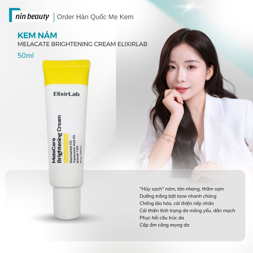 Kem Xóa Thâm Nám Dưỡng Sáng Da Elixirlab MelaCare Brightening Cream 50ml Cải Thiện Sắc Tố