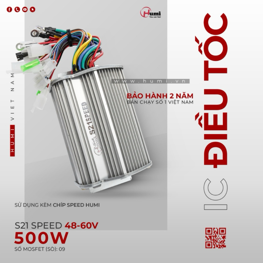 IC Điều Tốc Xe Điện Humi S21 Speed 500w 48-60V 9 sò – Mạnh Mẽ, Bền Bỉ, Dễ Lắp