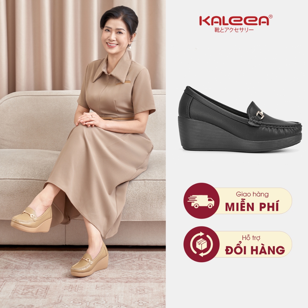 Kaleea - Giày Cao Gót Nữ Đế Xuồng Siêu Nhẹ, Đi Êm Chân Cao 6cm H28