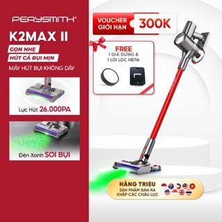 Máy Hút Bụi Không Dây PerySmith K2MAX-II Lực Hút 26.000 Pa, Đèn Laser Xanh Soi Bụi, Gọn Nhẹ 2.3kg