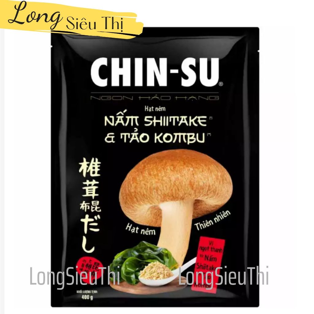 Hạt nêm CHIN-SU Nấm Shiitake & Tảo Kombu gói x 400gr