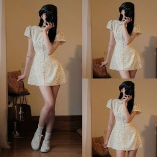Váy Hoa Nhí Vintage Cổ Sen Nữ Tính Thanh Lịch Ôm Eo Tôn Dáng Trẻ Trung Maia 145