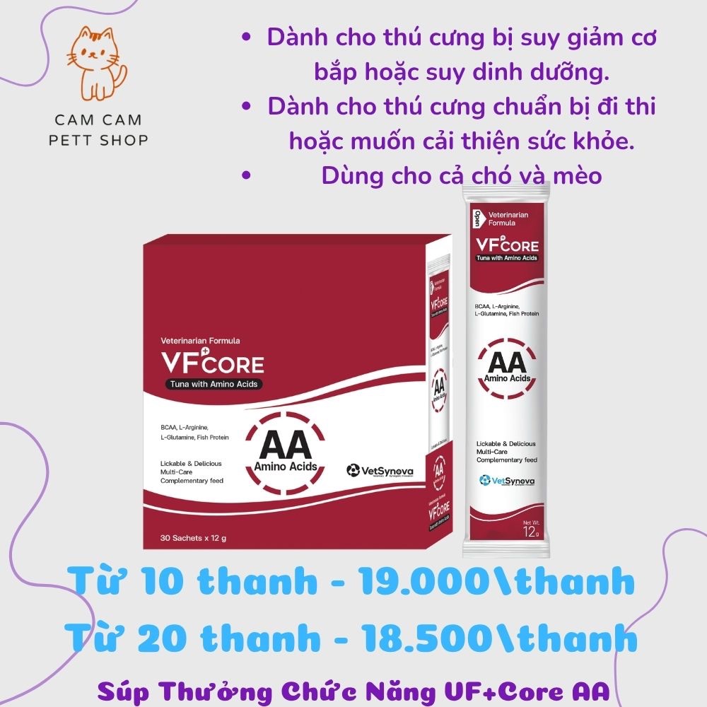Súp Thưởng Chức Năng VF + Core AA - Tăng cường cơ bắp - 12g - Cho chó /mèo