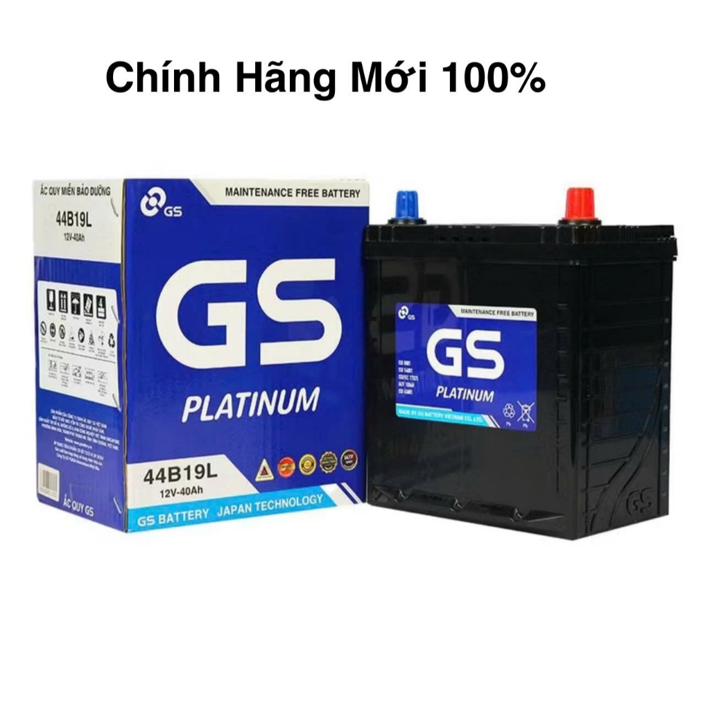 Bình ắc quy 12v khô miễn bảo dưỡng GS MF 44B19L (12V, 40ah) XE kia morning, hyundai i10, honda city.