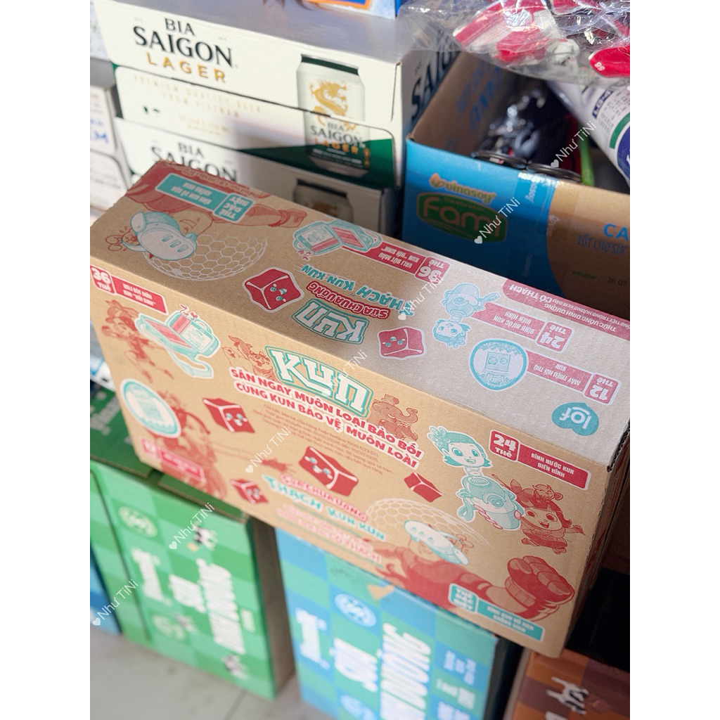 Sữa KUN Thạch 1 thùng 48 hộp x 170ml vị dâu