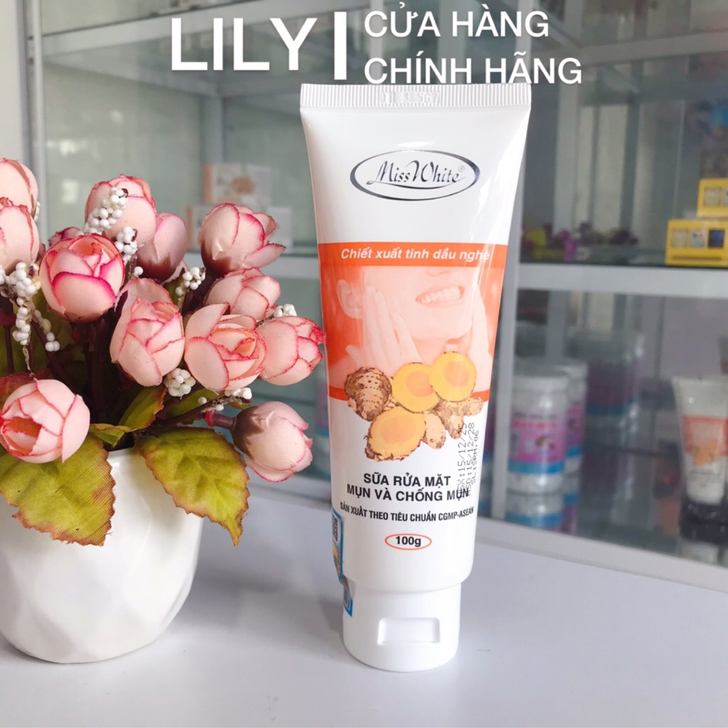 Sữa Rửa Mặt Mụn Và Chống Mụn - Tinh Dầu Nghệ Miss White