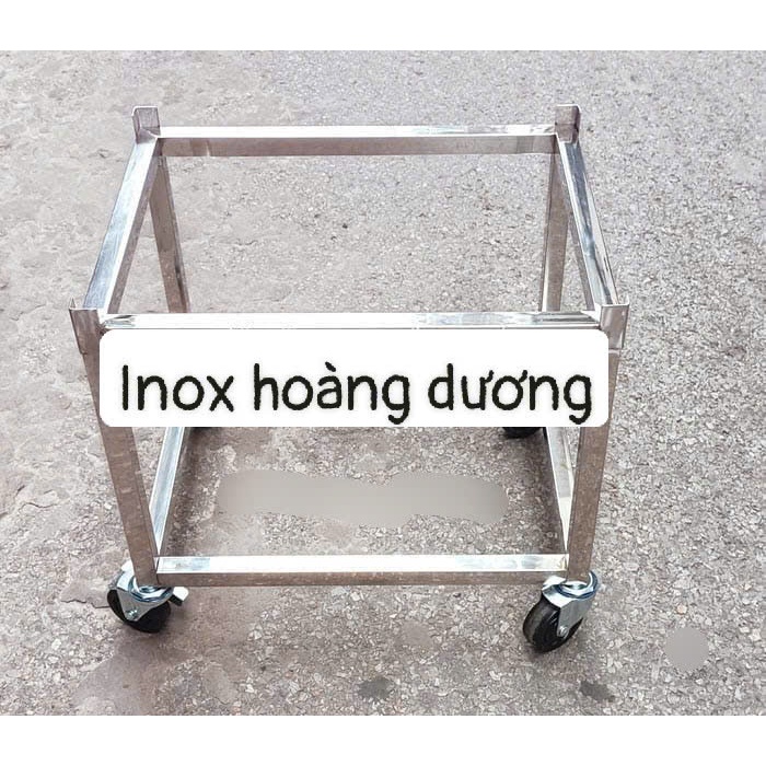 Chân, kệ Kèm bánh xe chất liệu inox 304 cho các bộ thùng đá làm lạnh topping từ 6-12 khay inox