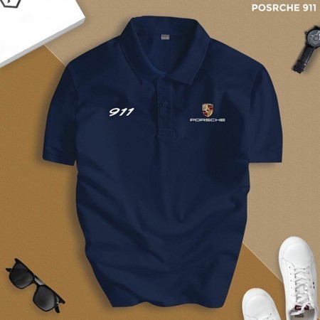 Áo Polo Nam Cổ Bẻ POLOMAN Porsche Chất Cá Sấu CVC, Porsche 911 Phong Cách Sang Chảnh, Thanh Lịch