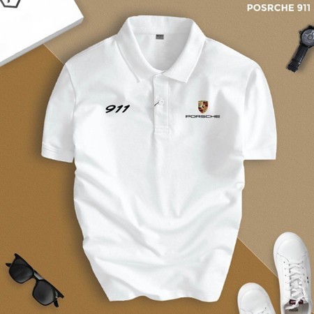Áo Polo Nam Cổ Bẻ POLOMAN Porsche Chất Cá Sấu CVC, Porsche 911 Phong Cách Sang Chảnh, Thanh Lịch