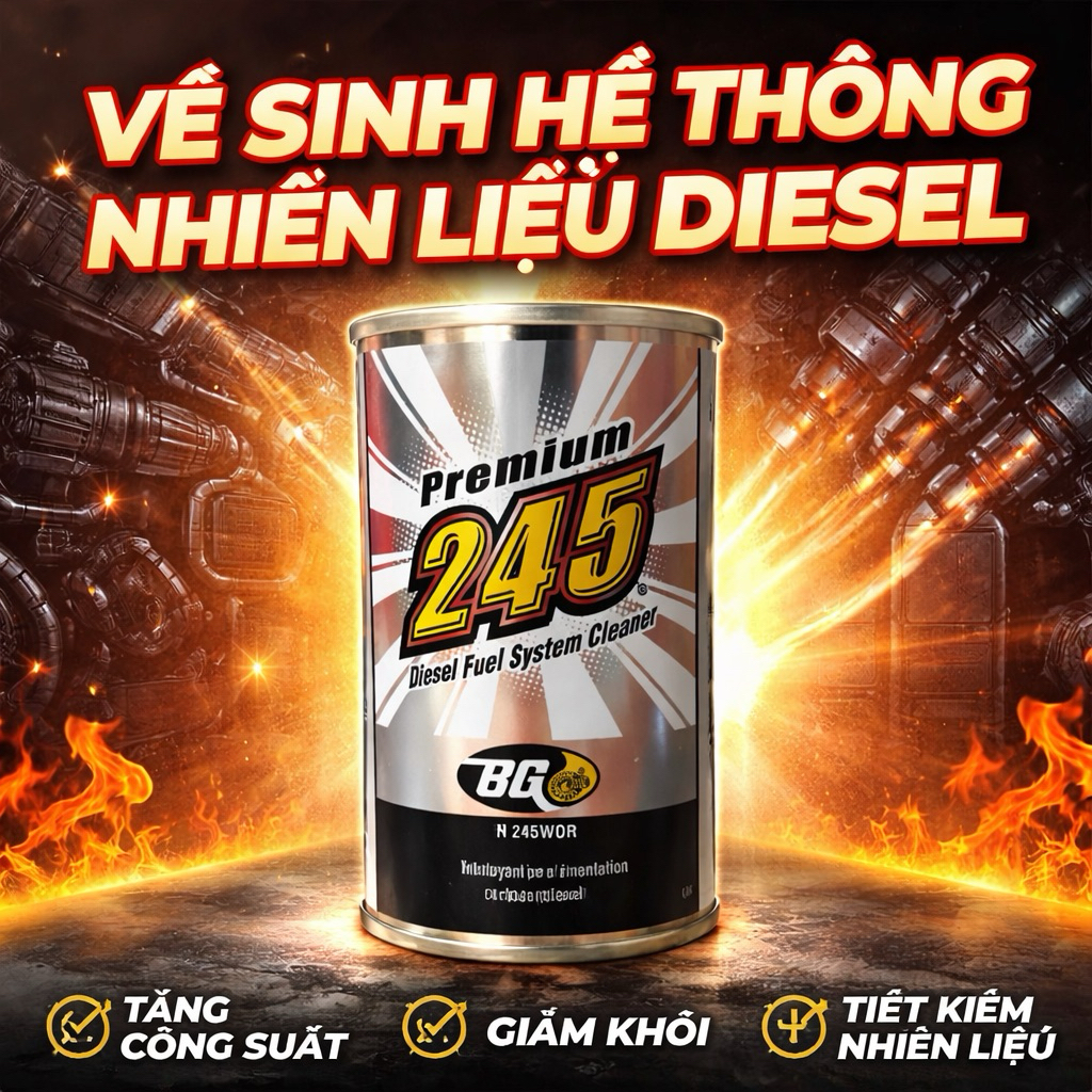 BG 245 [CHÍNH HÃNG] DUNG DỊCH VỆ SINH HỆ THỐNG NHIÊN LIỆU TỐT CHO ĐỘNG CƠ DIESEL