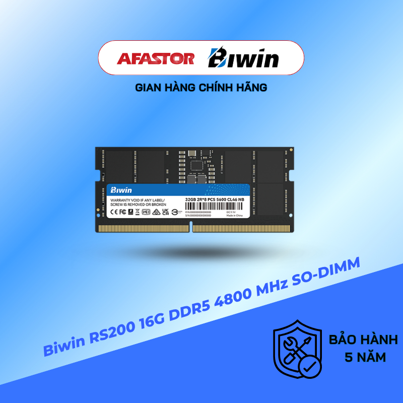 RAM Laptop Biwin RS200 16GB DDR5 4800MHz - Model BD5SD16G48C40 - CHÍNH HÃNG
