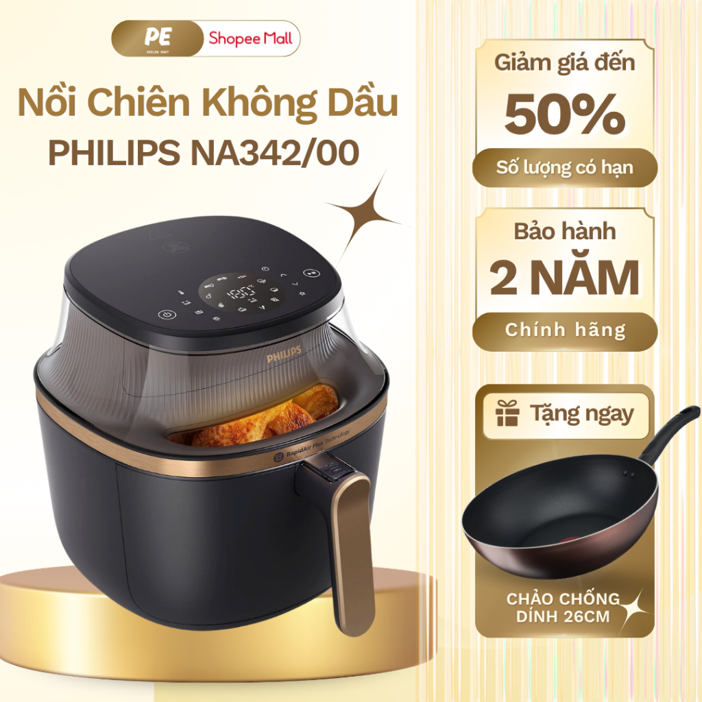 Nồi Chiên Không Dầu PHILIPS NA342/00 | 7.2L - 2000W | Hàng Chính Hãng, Bảo Hành 2 Năm
