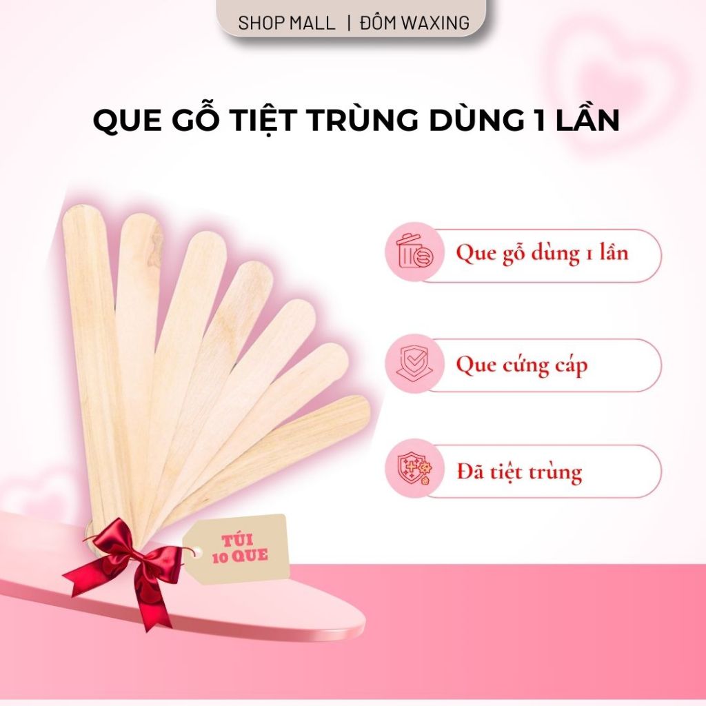 [Rẻ vô địch] Que Gỗ Phết Sáp Wax Lông Dài 15cm