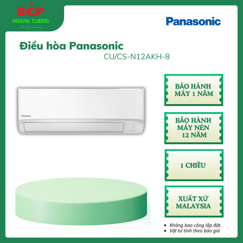 Điều Hòa 1 Chiều Panasonic CU/CS-N12AKH-8 – Powerful Mát Nhanh – Quiet Vận Hành Êm