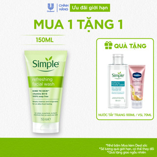 [DIỆN MẠO MỚI] Sữa Rửa Mặt Simple lành tính và hiệu quả cho mọi loại da 150ml