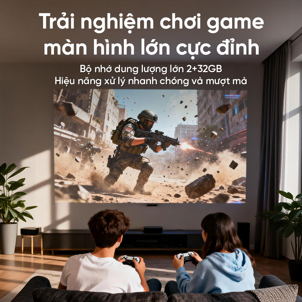 Máy chiếu Eroc MUSE Full HD Độ sáng 1500 ANSI 40000 Lumens Tương thích Netflix, Tự Động Lấy Nét - 1 Đổi 1 trong 1 năm | BigBuy360 - bigbuy360.vn