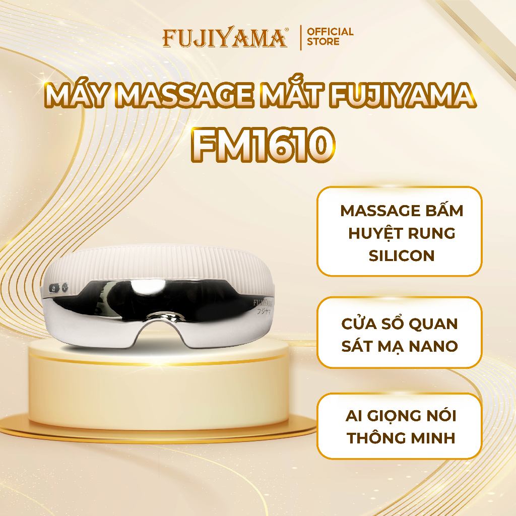Máy Massage Mắt FUJIYAMA FM1610 – Massage bấm huyệt thư giãn vùng mắt với nhiệt ấm 42°C & cửa sổ qua