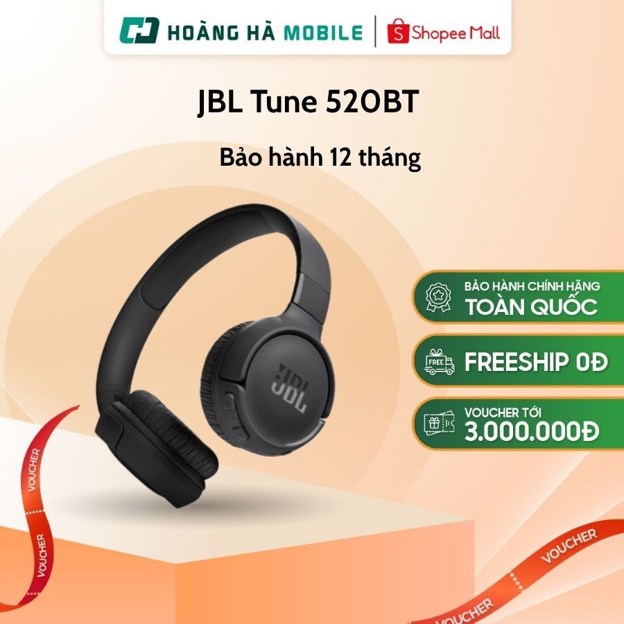Tai nghe Bluetooth chụp tai JBL Tune 520BT - Chính Hãng