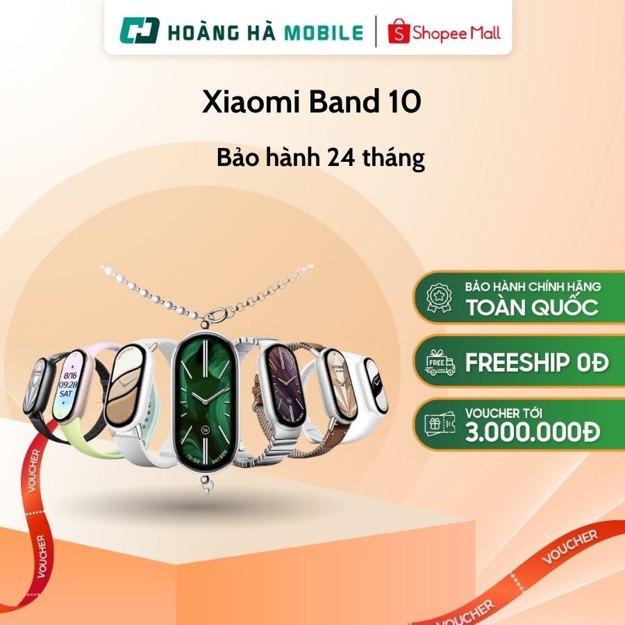 Vòng đeo tay thông minh Xiaomi Band 10 - Độ sáng màn 1500 nit - Bảo hành 12 tháng Chính hãng