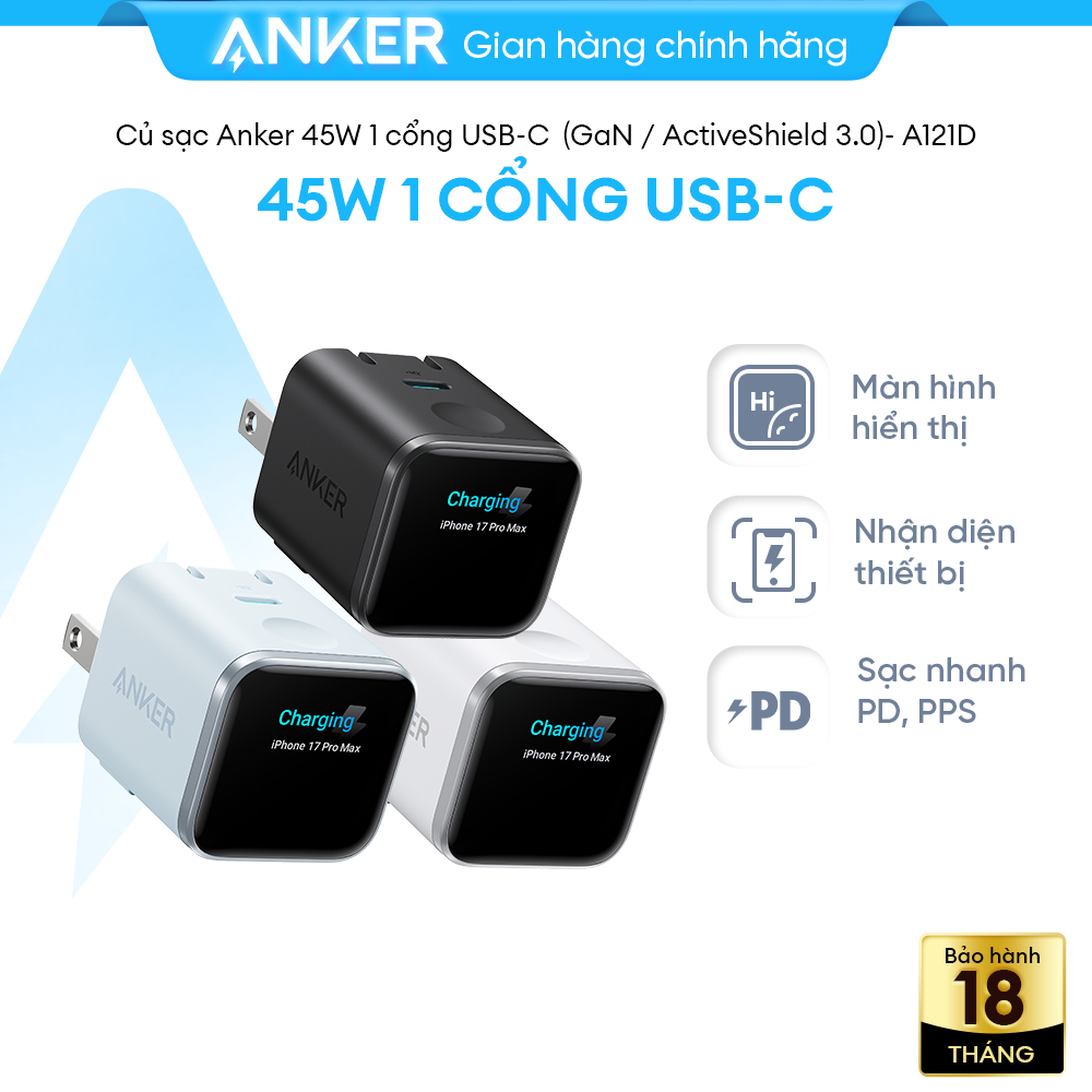 [LIVE] Củ Sạc Nhanh Anker Nano 45W | Màn Hình LED | Chân gập 180° | Sạc iPhone 15/16/17, Samsung, iP